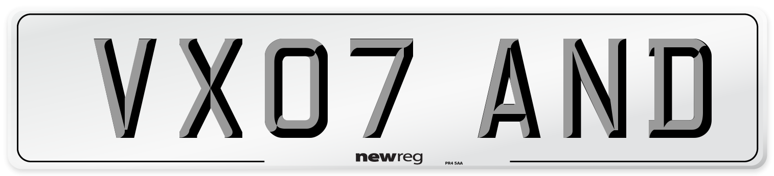 VX07 AND Number Plate from New Reg